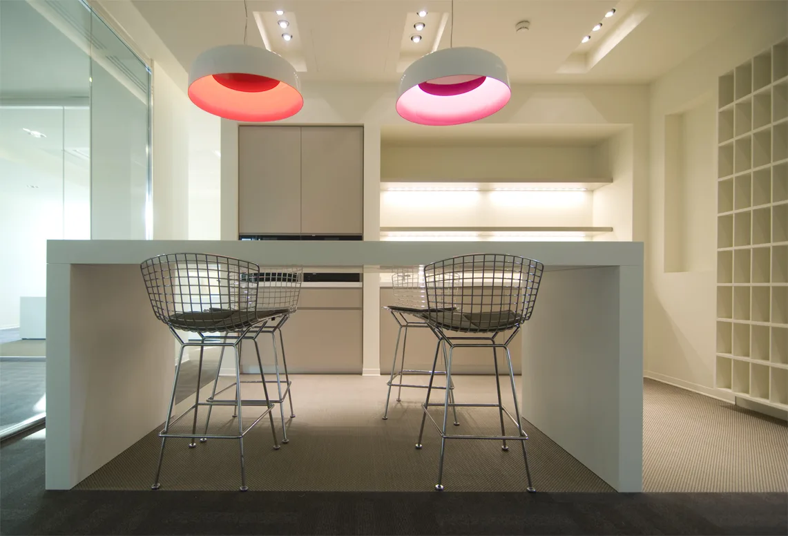 Level 4 pantry and social area in use, showing the space's informal character