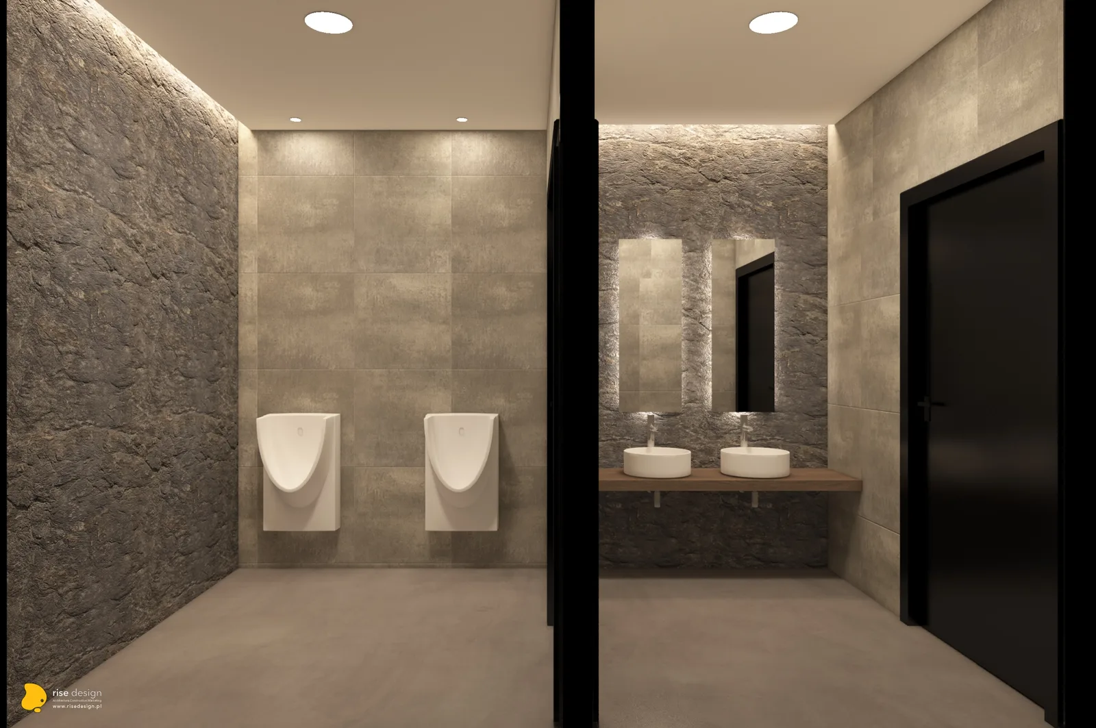 Detail: design render showing floor treatment specifications with chevron pattern, transition details, and material junctions