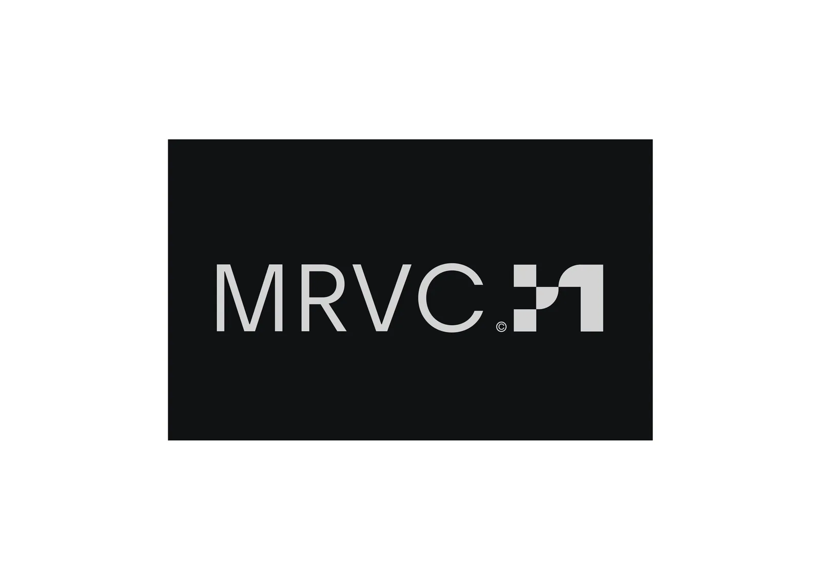 Branding: MRVC brand artboard 2023 showing geometric logo, color palette, typography system, and corporate identity guidelines for construction company
