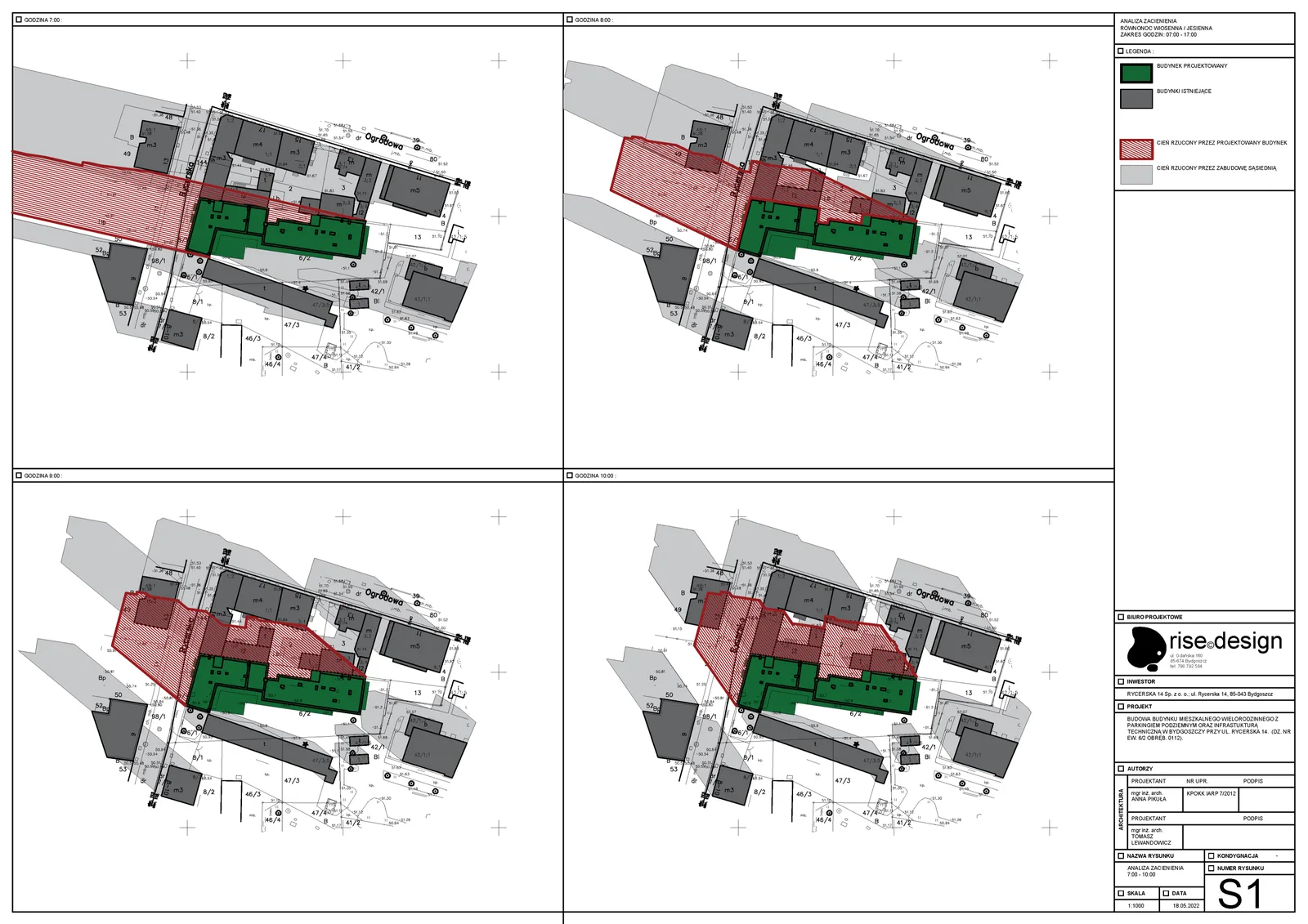 PAB technical drawing page showing front elevation with Concept I facade annotations, balcony projections, and material zone specifications