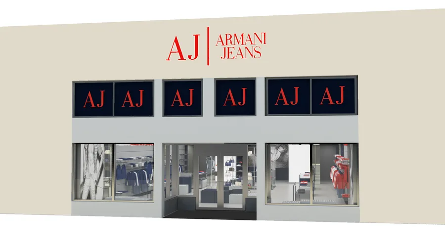Interior: Taiyuan AJR detail render showing timber veneer fixtures, brushed stainless steel display structures, and warm cream merchandise presentation