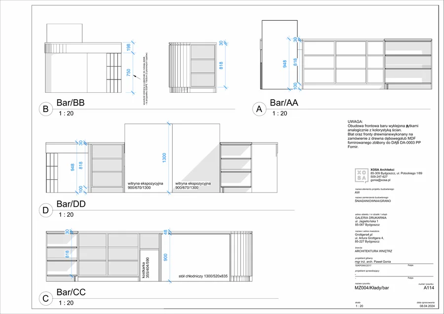Detail: restaurant back-of-house plan showing kitchen to storage to wash-up service chain with equipment positions and utility connection points