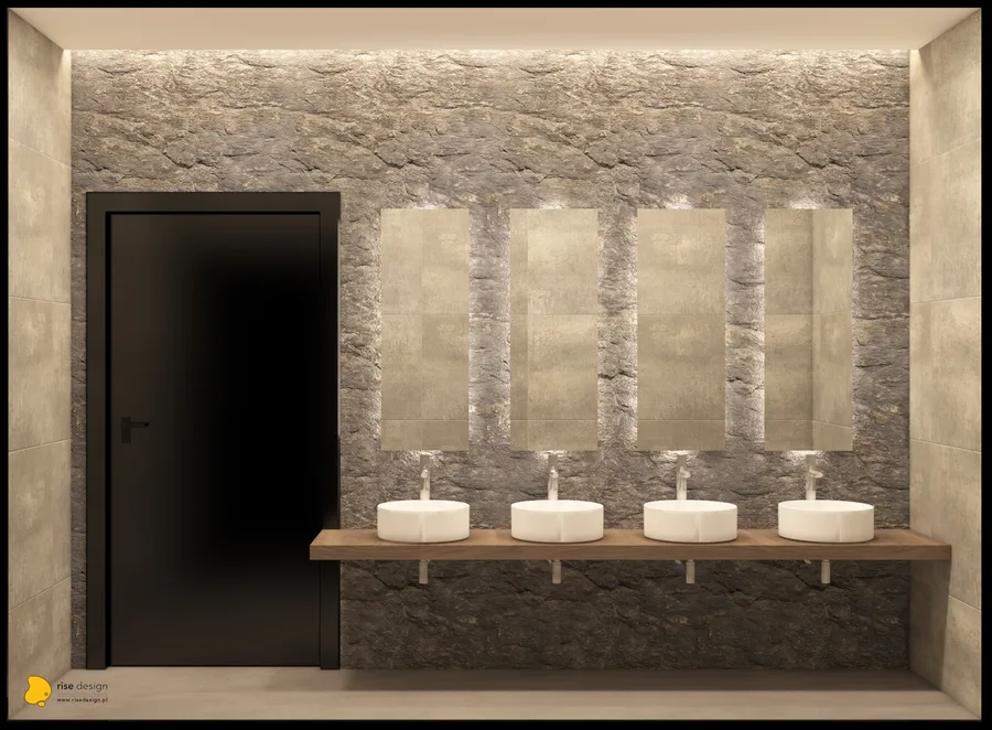 Detail: design render showing furniture arrangement details, upholstery specifications, and table settings for the restaurant programme