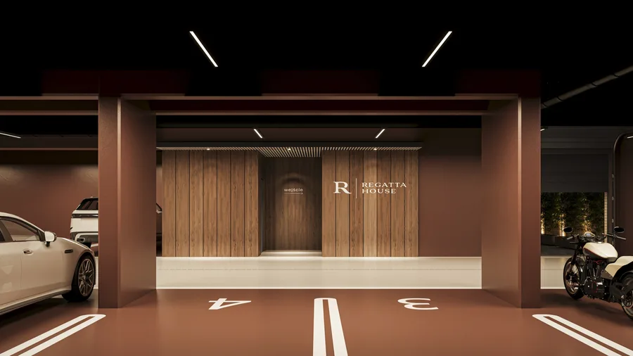 Render: close-up facade detail visualization showing the junction between restored heritage plasterwork and new contemporary cladding with precision detailing