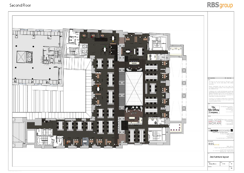 Level 2 furniture disposition plan showing meeting rooms, open-plan office areas, and glass-partitioned heritage arch spaces