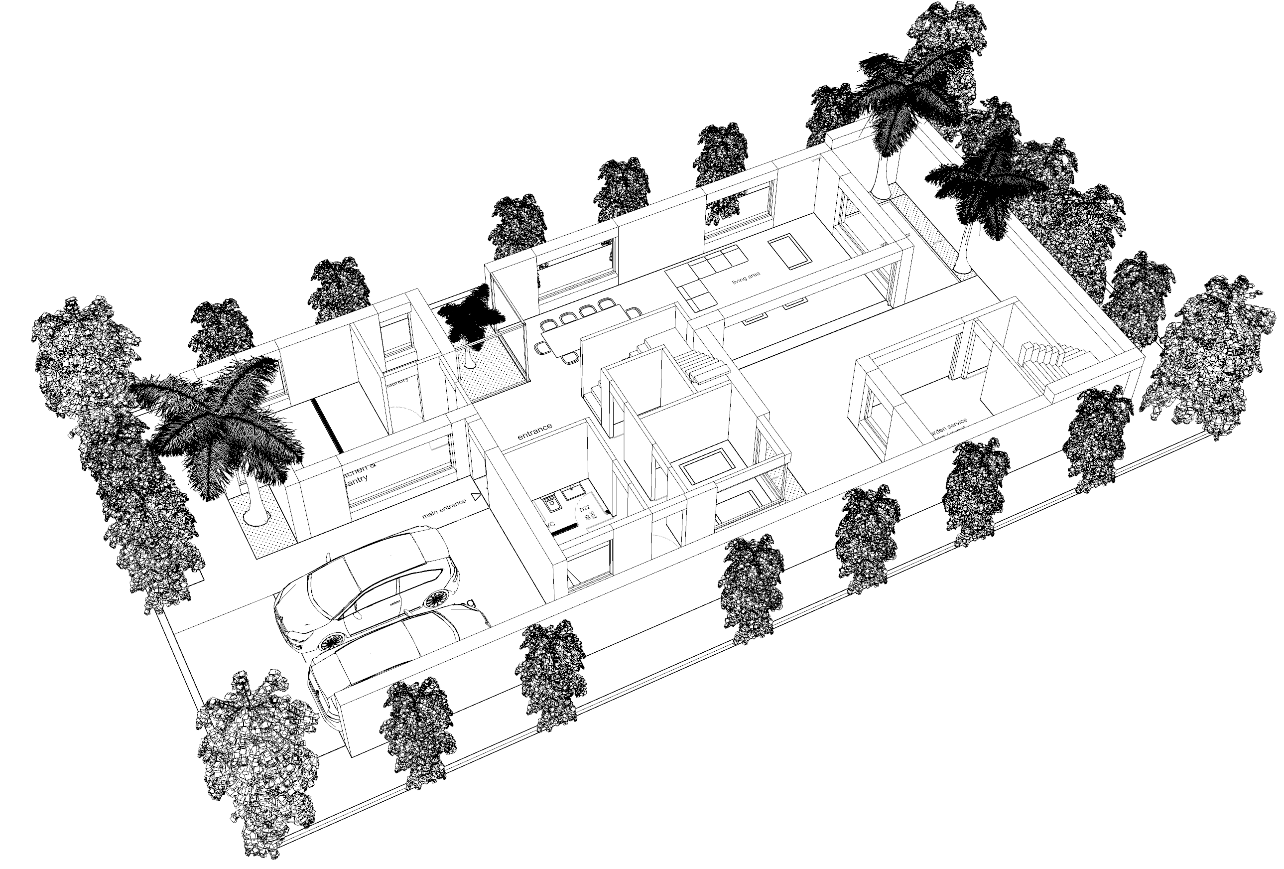 Drawing: Al-Naseem House additional architectural drawing showing building sections and spatial relationships