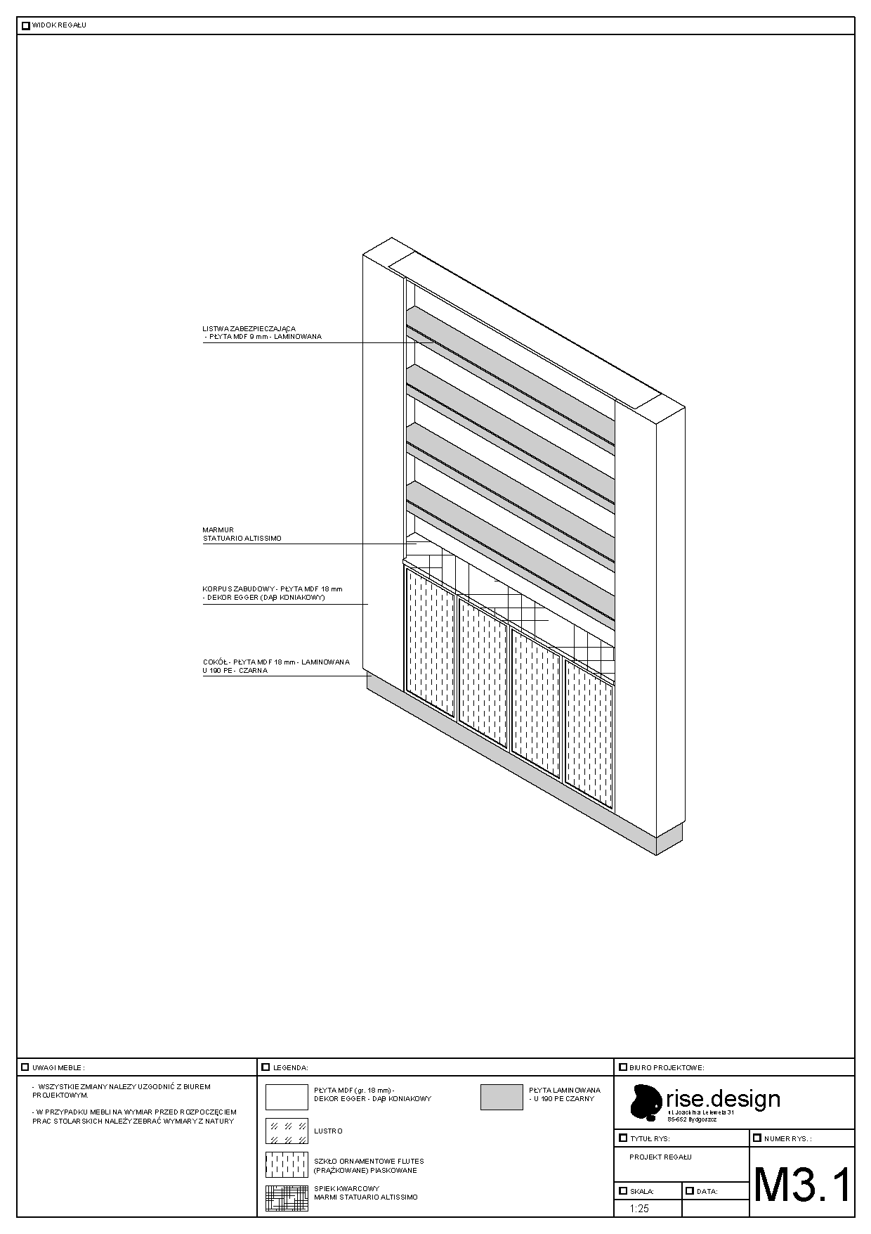 Drawing: design documentation page showing cross-section through main hall with clerestory skylight, ceiling void, and structural beam depths