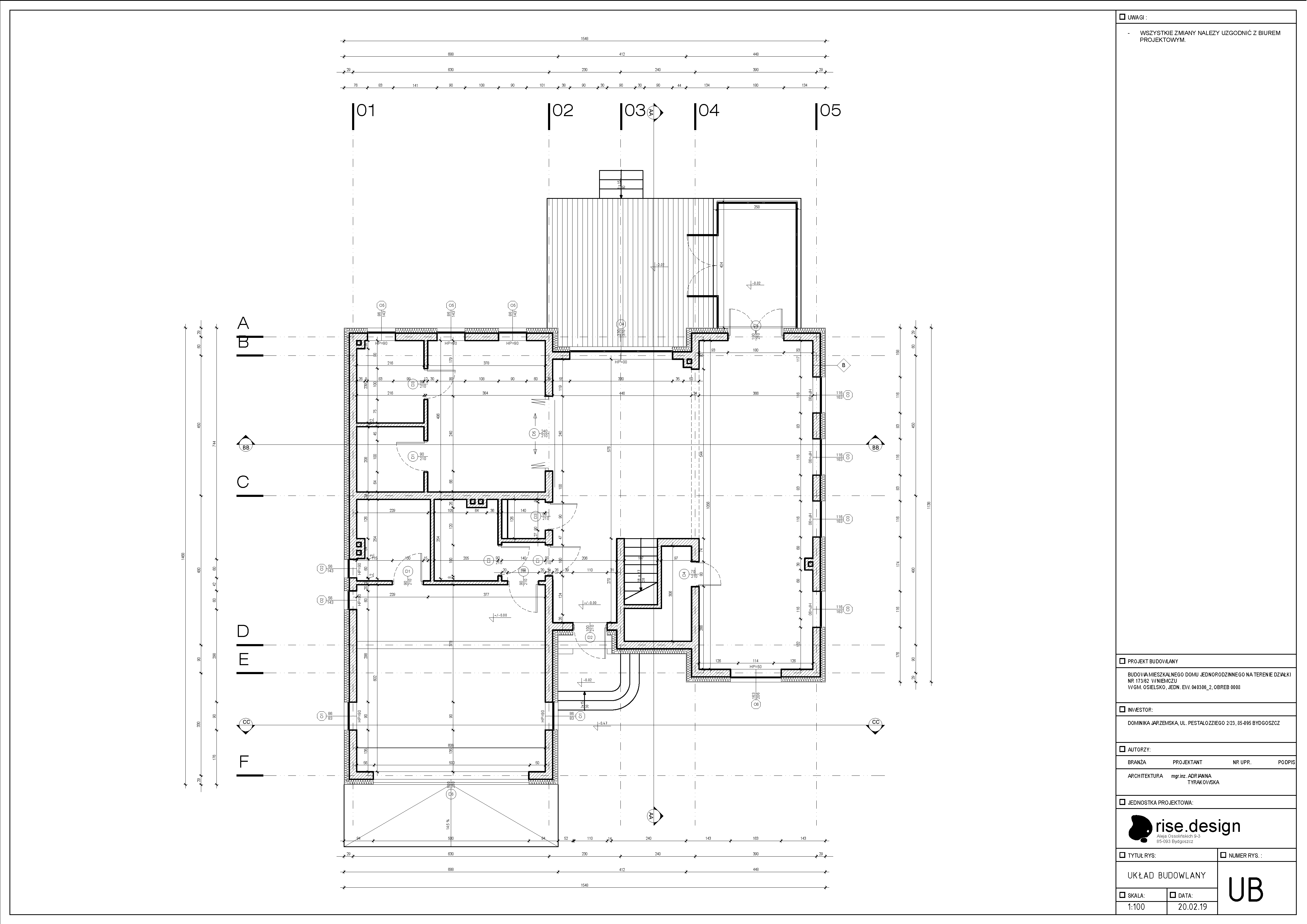 Drawing: project documentation page showing interior elevation details, material callouts, and design specifications