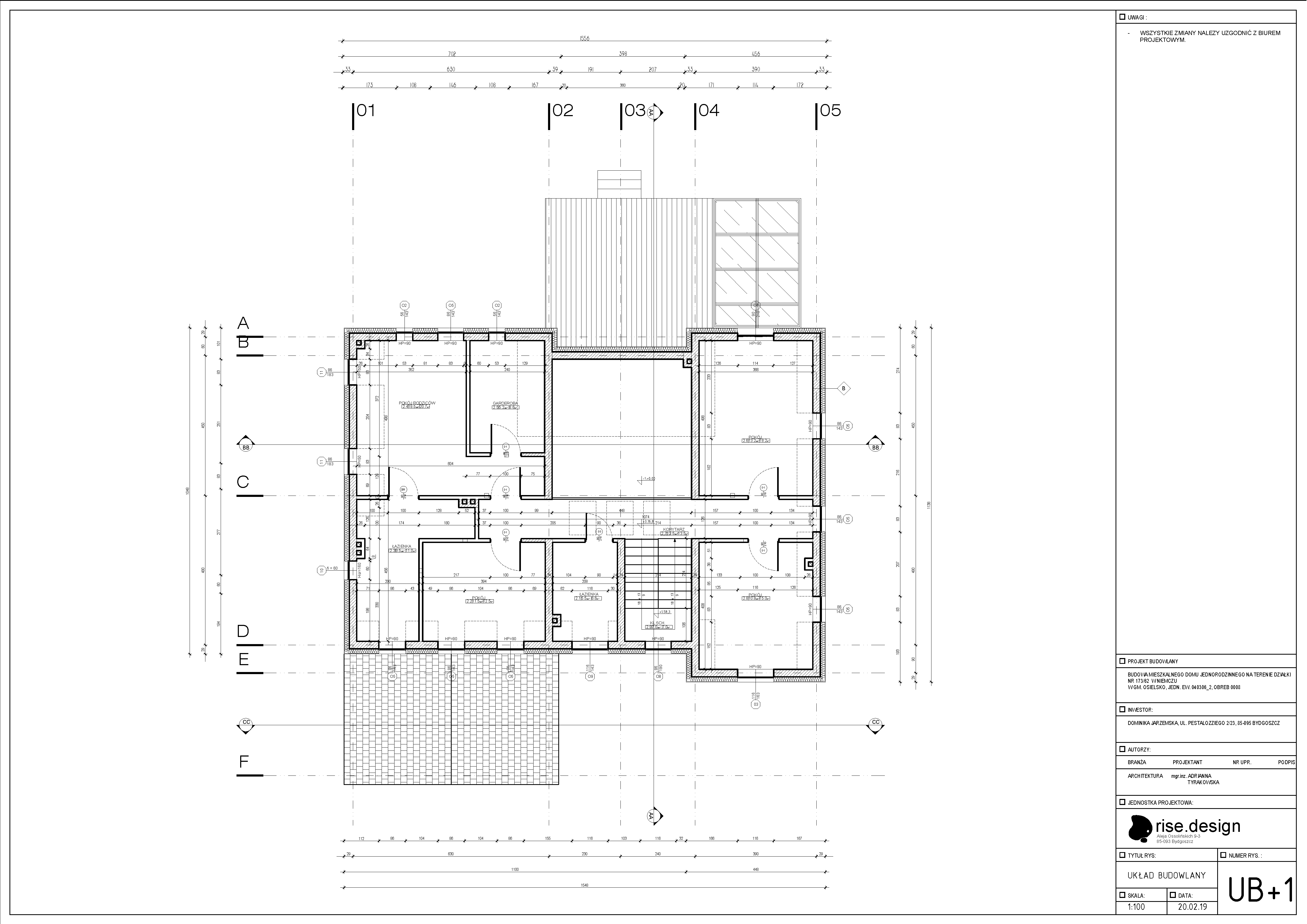 Drawing: project documentation page showing construction details, wall sections, and building envelope specifications