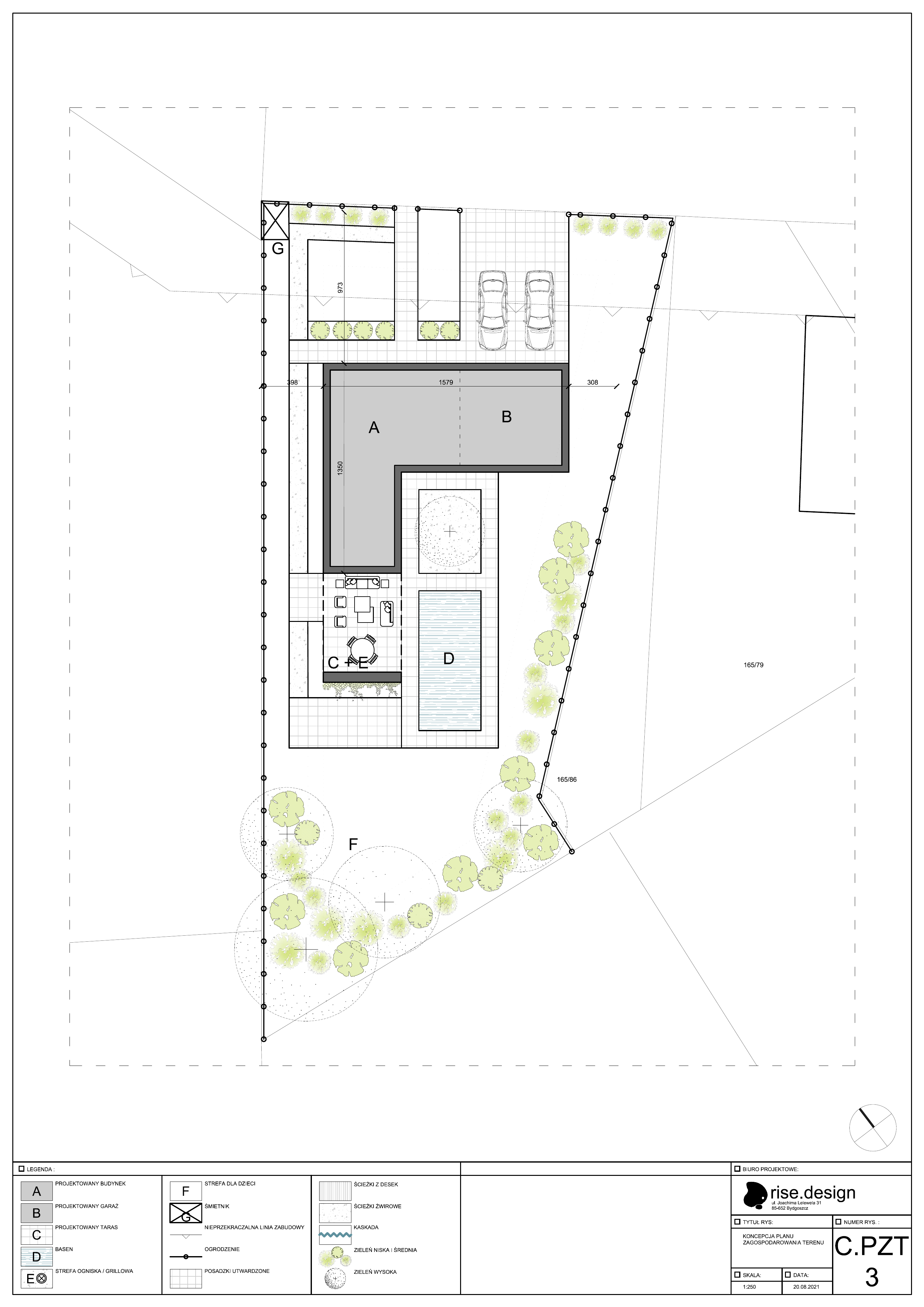 Drawing: building permit ground floor plan UB0 variant 1 at 1:100 scale showing final 173 square metre layout with salon and kitchen combined, exceeding all concept sizes by 20 square metres