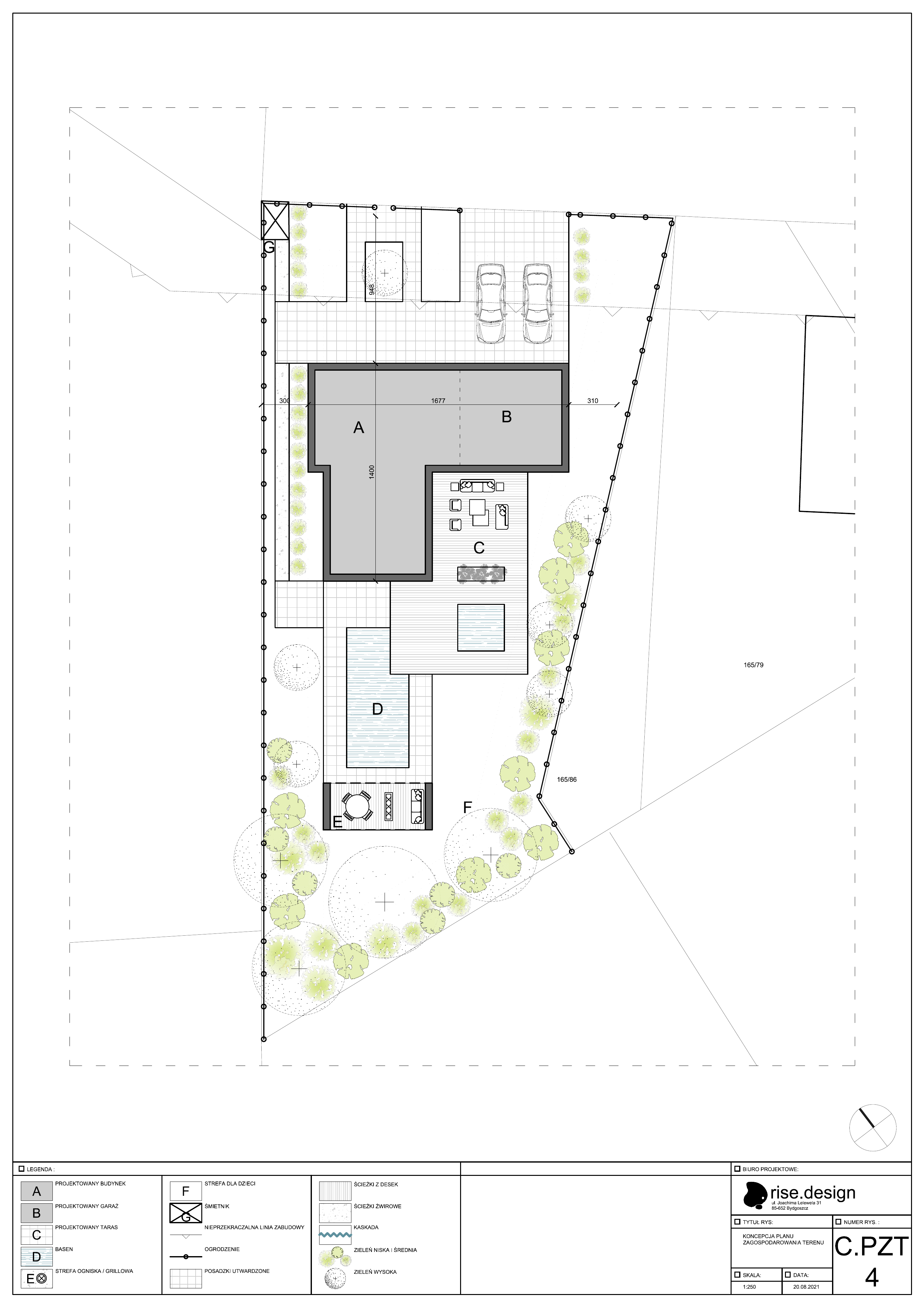 Drawing: building permit ground floor plan UB0 variant 2 showing alternative room arrangement with added pantry at 4.5 square metres within identical 173 square metre footprint