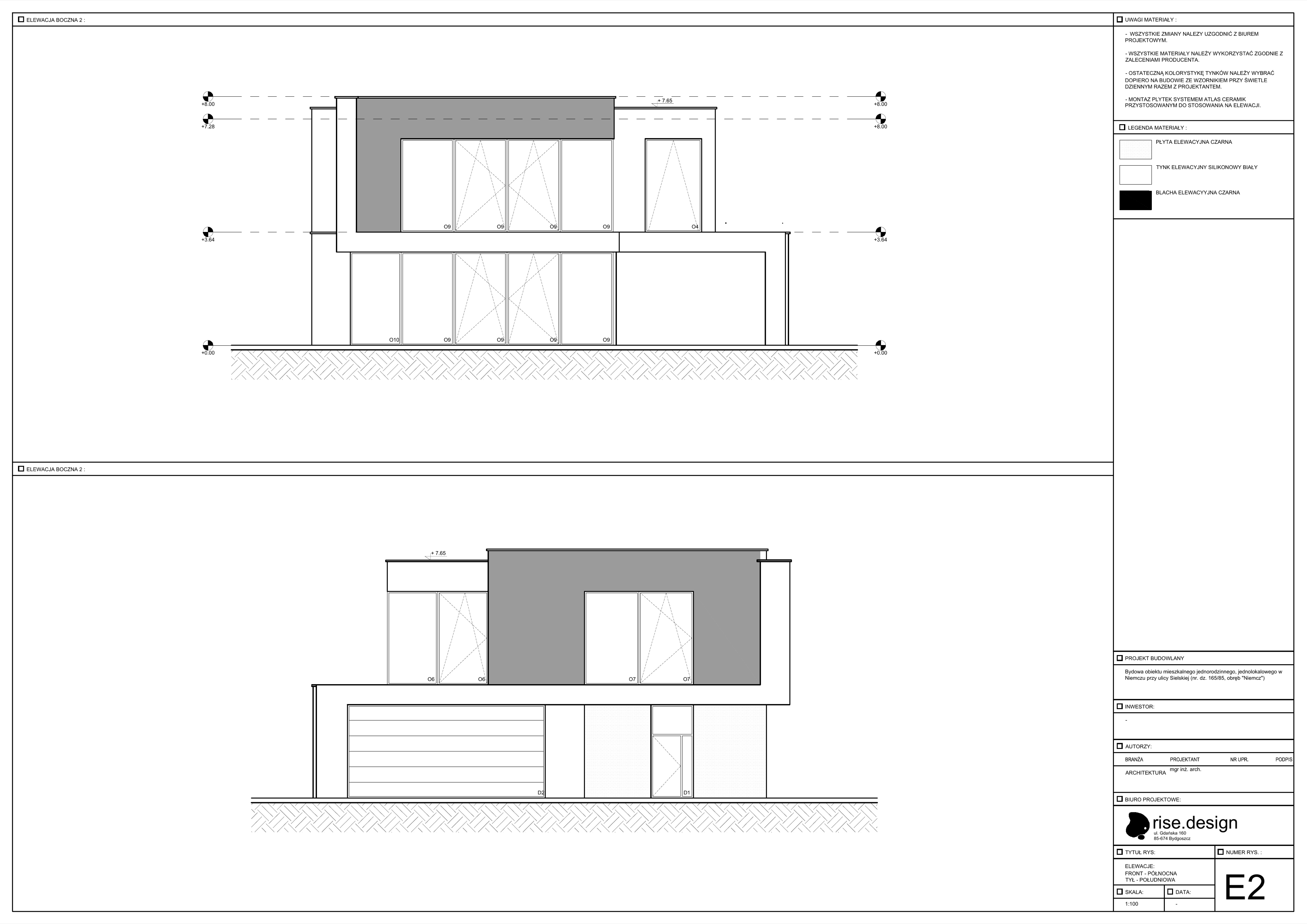 Drawing: cross-sections A-A and B-B showing 3.25 metre ground floor and 2.90 metre first floor clear heights, internal open-tread staircase, garage volume, and structural steel visible in cantilever