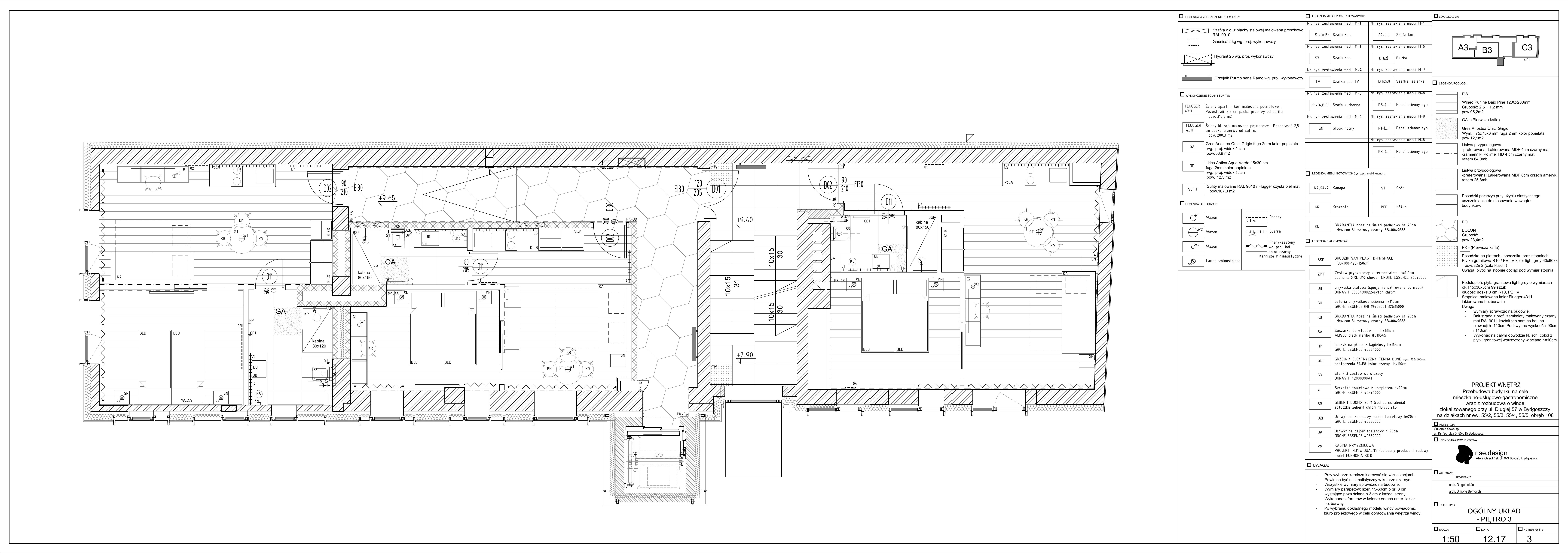Architectural floor plan of Sowa Apartments additional level