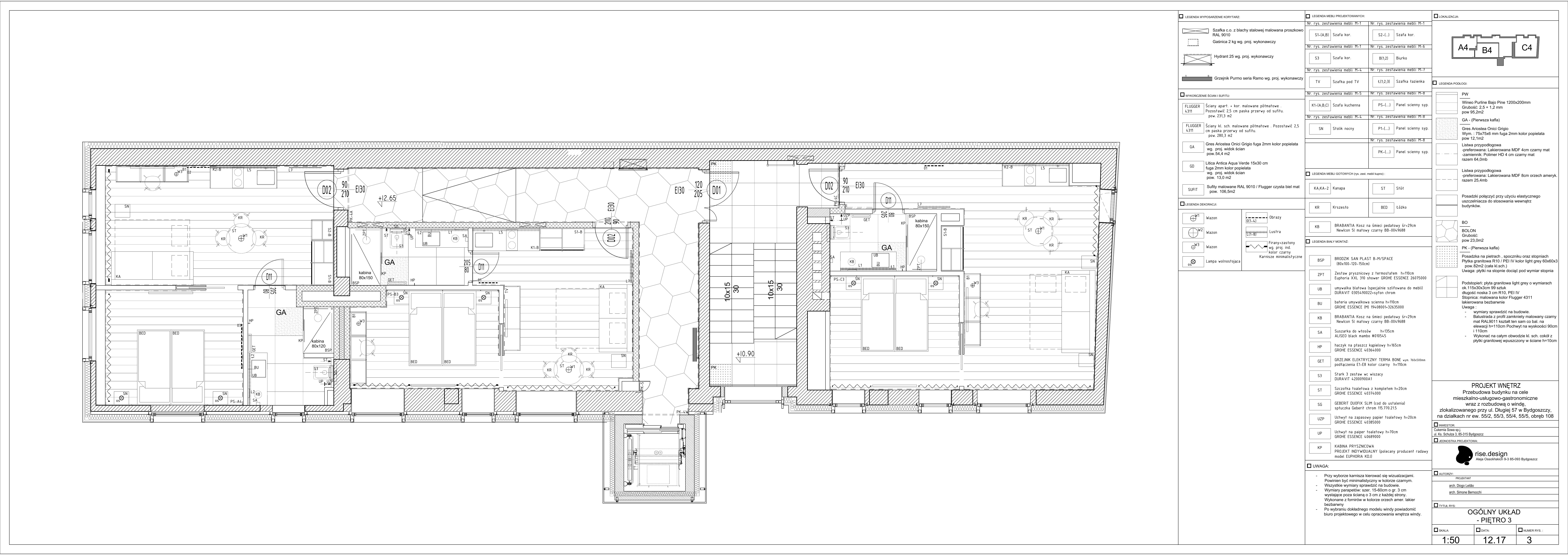 Architectural floor plan of Sowa Apartments additional level
