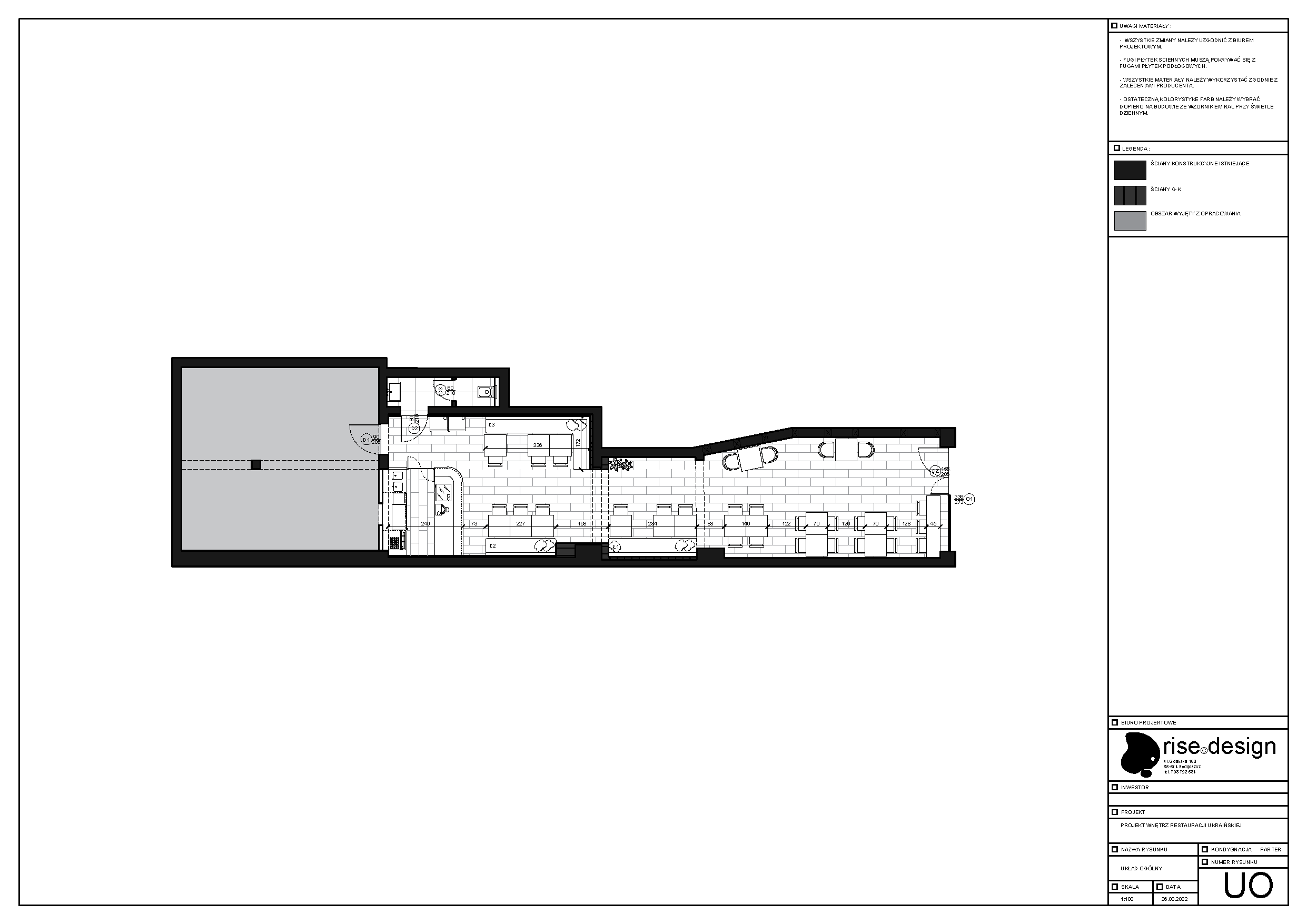 Drawing: technical floor plan with electrical and services layout, fixture positions, and construction annotations