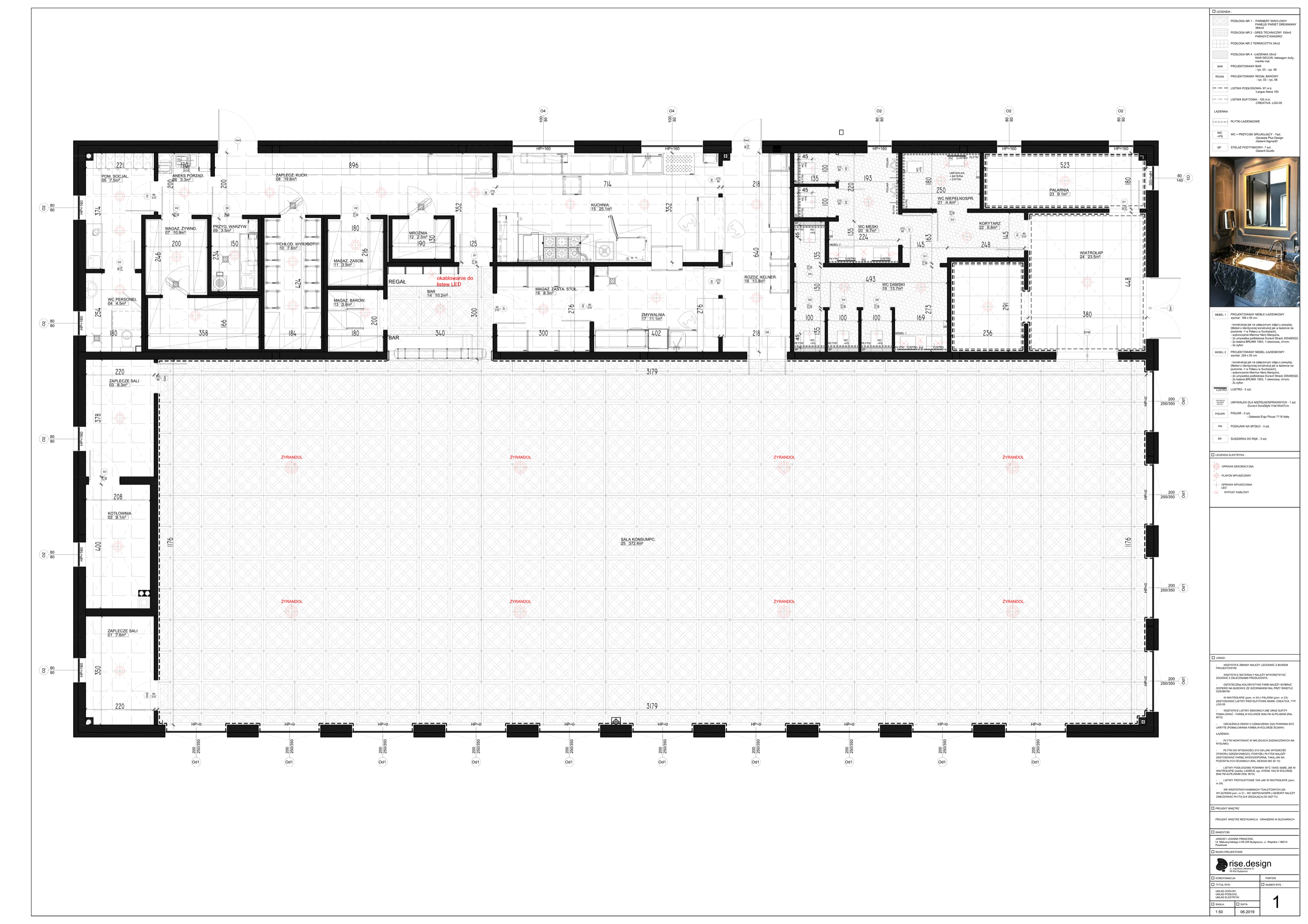 Orangerie ballroom floor plan drawing showing 500 square metre event space layout